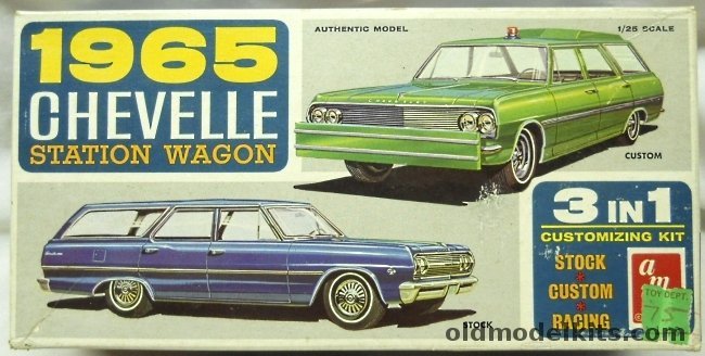 AMT 1/25 1965 Chevelle Station Wagon 3 in 1 Customizing Kit - Stock / Custom / Racing, 8745-150 plastic model kit